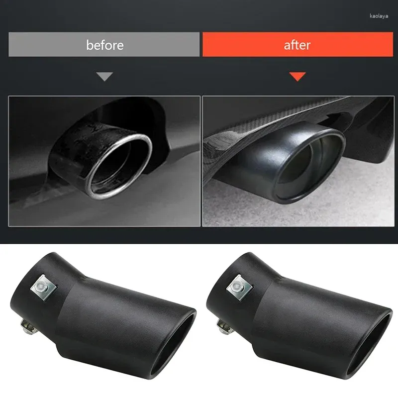 63mm Universal Car Exhaust Tip Round Aluminum ALloy Muffler Tail Trim Rear Auto Pipe Nozzle Inlet