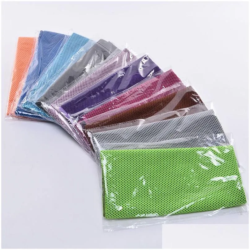 Towel Ice Cold Summer Exercise Fitness Cool Quick Dry Soft Breathable Adt Kids Sport Cooling Drop Delivery Home Garden Textiles Dhqqk