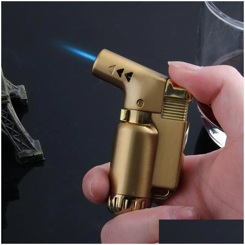 Kitchen Lighters All Metal Lighter Single Torch Pipe Smoking  Flame Lighteres Bend Side Direction Drop Delivery Home Garden Kitchen Dhrpz