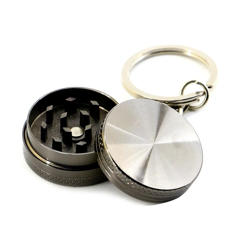 portable grinder keychain metal smoke herb cigarette tobacco spice crusher smoking accessories