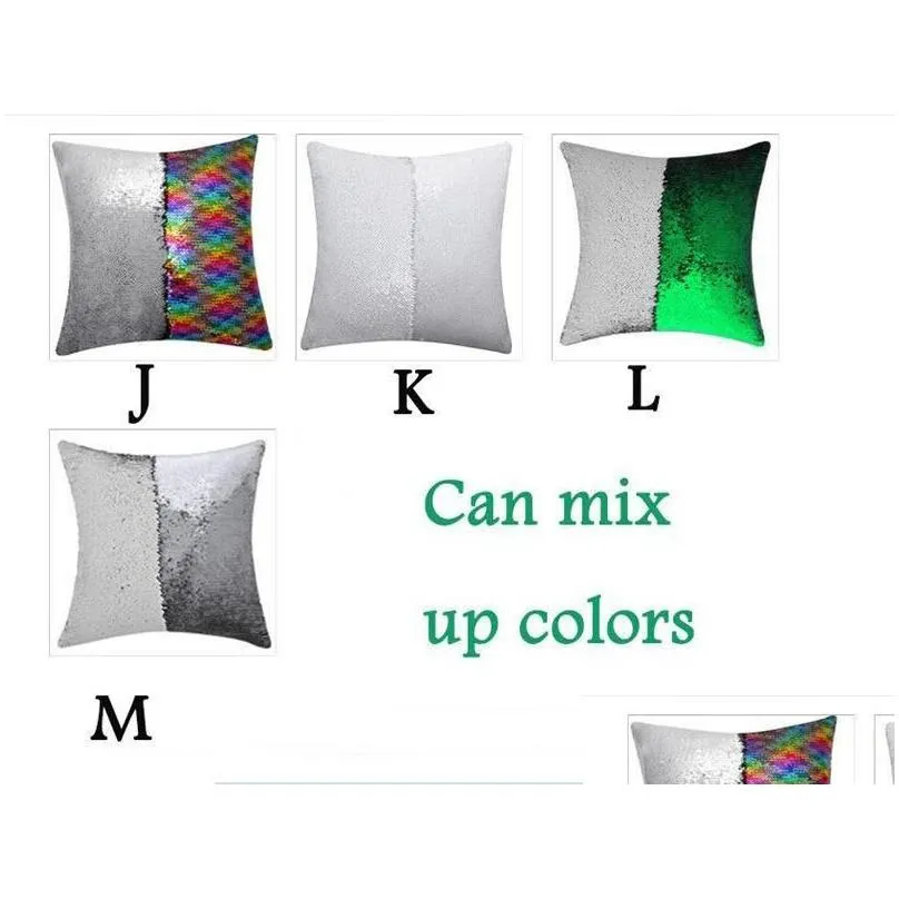 Pillow Case Various Styles Sublimation Blank Sequin Er High Quality Fashion And Simple Decoration Wide Applicability Home Drop Deliver Dhzkc