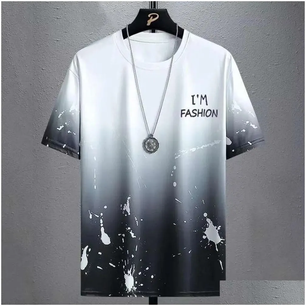 Men`S T-Shirts Mens Short Sleeve T-Shirt Fashion Brand Ice Ins 2022 Summer Korean Gradient Sports Casual Top Drop Delivery Apparel Clo Ot5Dv