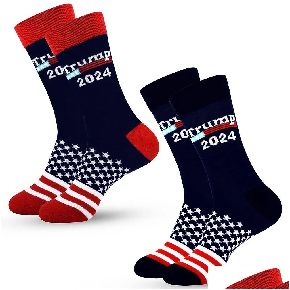 Party Favor Trump 2024 Socks Gift President Maga Letter Stockings Striped Stars Us Flag Drop Delivery Home Garden Festive Supplies Eve Dhicq