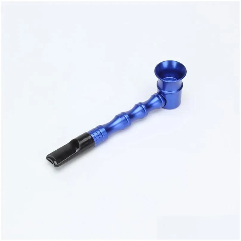 metal smoking pipe press spring straight pipe household smoking accessories 6 colors