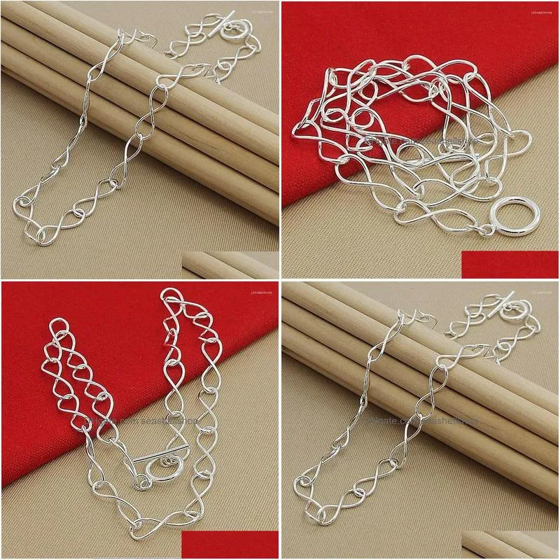 Chains High Quality 925 Sterling Sier Necklaces Simple Twisted 8 Shape Heart Chain For Wedding Engagement Trendy Jewelry Drop Deliver Dhdli