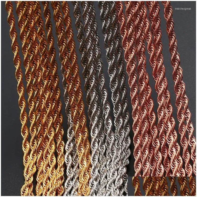Chains M Stainless Steel Twist Singapore Bk For Jewelry Making Gold/Rose Gold/Sier Color Metal Chain Wholesale Drop Delivery Dhpzd