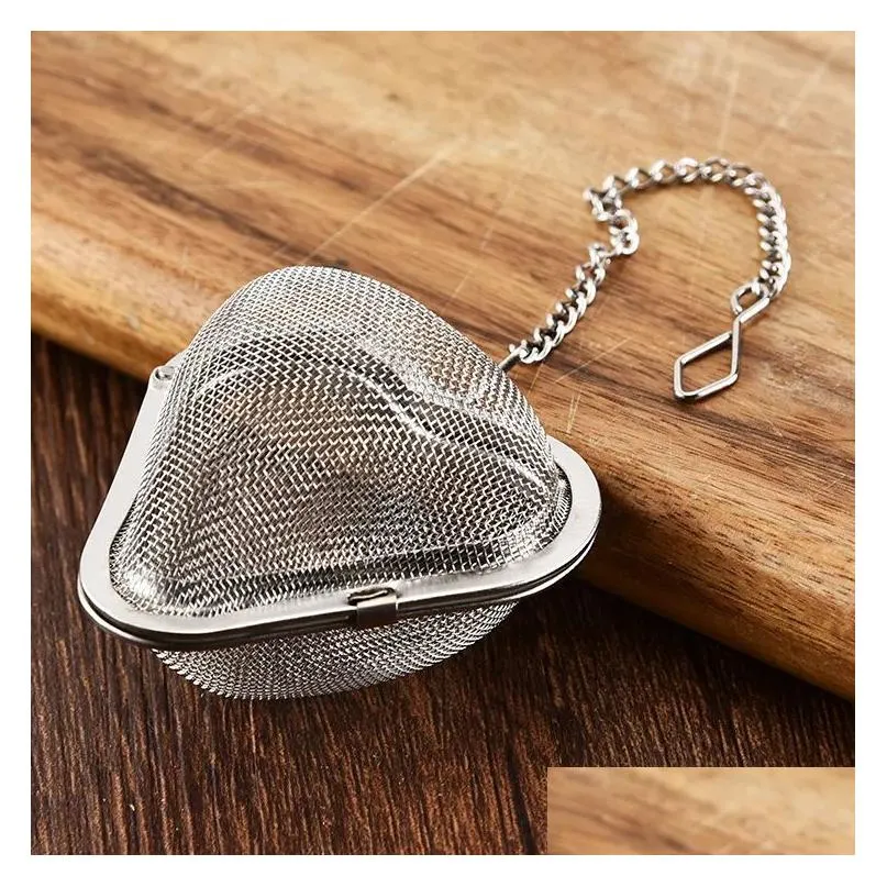 Tea Strainers Filter Stainless Steel Infuser Locking Spice Mesh Ball For Kitchen Teapot Drop Delivery Home Garden Kitchen, Dining Bar Dhwmq