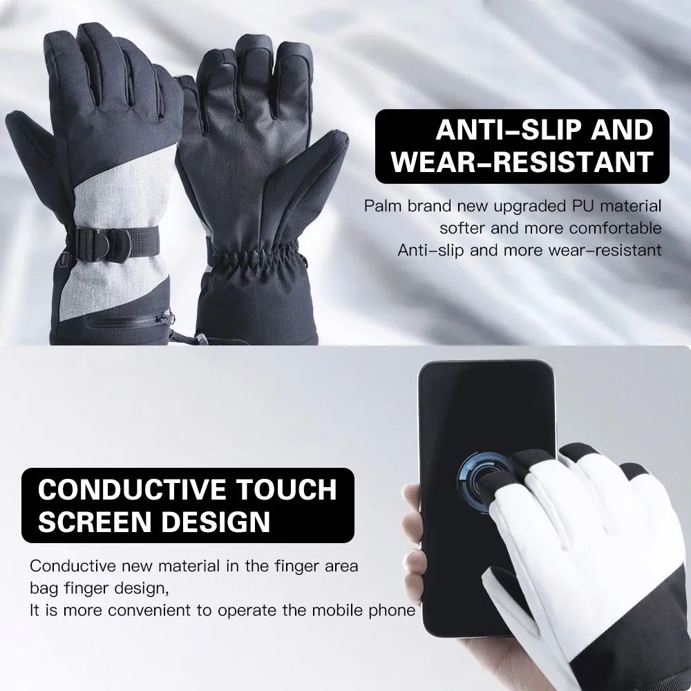 Gloves Ski Gloves Mens Womens Waterproof Windproof Touchscreen Snow Gloves for Cycling Snowboarding Driving Outdoor Work