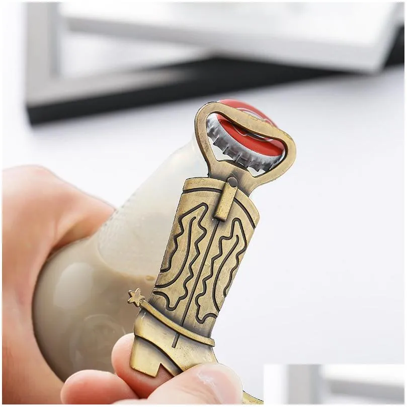 Openers Vintage Bronze Alloy  Boot Shape Bottle Opener Personality Bar Kitchen Tool Soda Beer Cap Wedding Favor Gift Drop Delive Dhqji