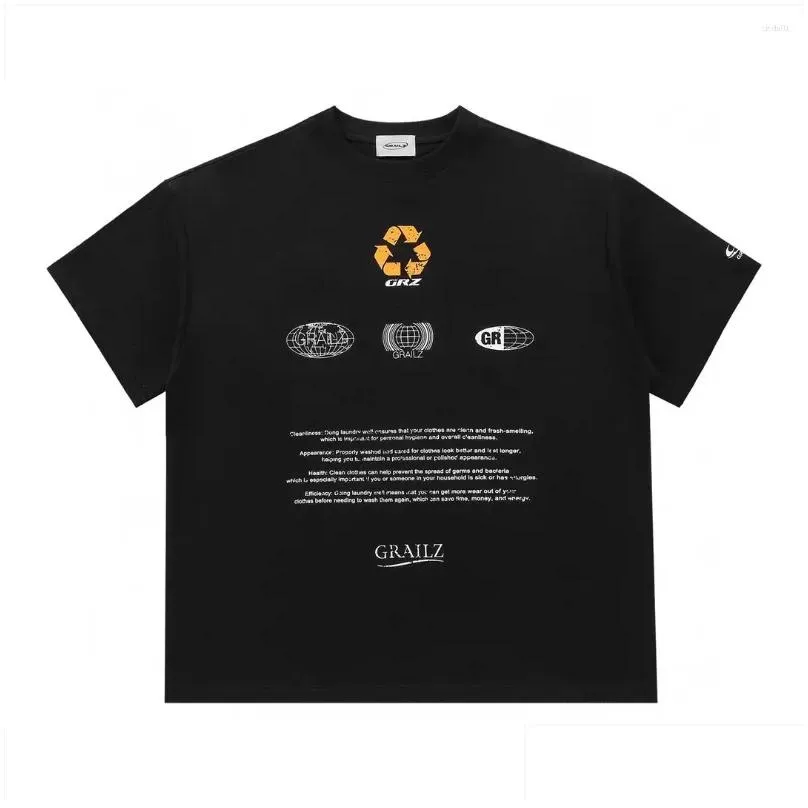 Men`S T-Shirts Mens T Shirts Men Recycling T-Shirt Hip Hop Skateboard Street Tee Shirt Couple Top Drop Delivery Apparel Clothing Tees Dh3A2