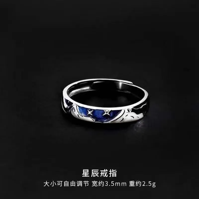 Cluster Rings Adjustable Bohemian Thai Sier Light Luxury Star Ring Opening For Women Jewelry Accessories Drop Delivery Ot7Aq