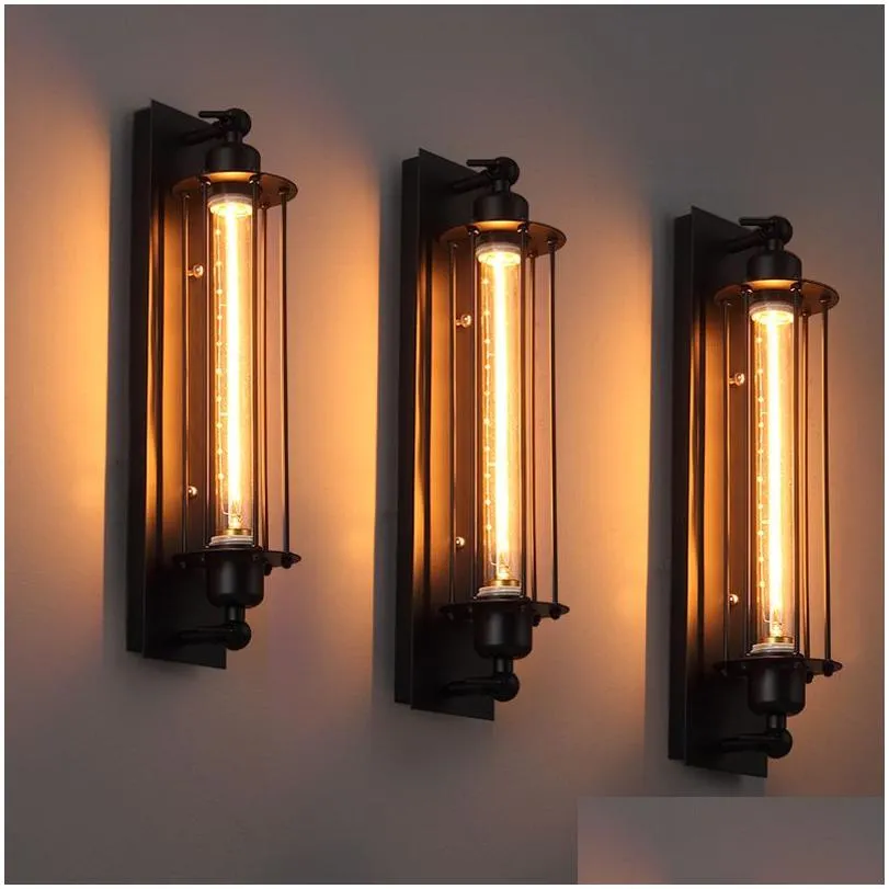 Wall Lamps Loft Vintage American Industrial Light Edison E27 Bed-Lighting Eye-Lantern Sconce Lights Home Decoration Lighting Drop Deli Dh10B