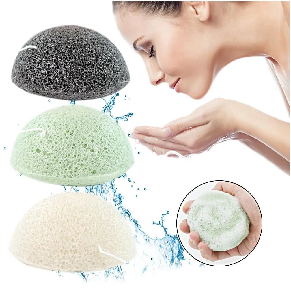 konjac sponge facial puff face cleanse washing sponges konnyaku exfoliator cleansing facial care makeup tool