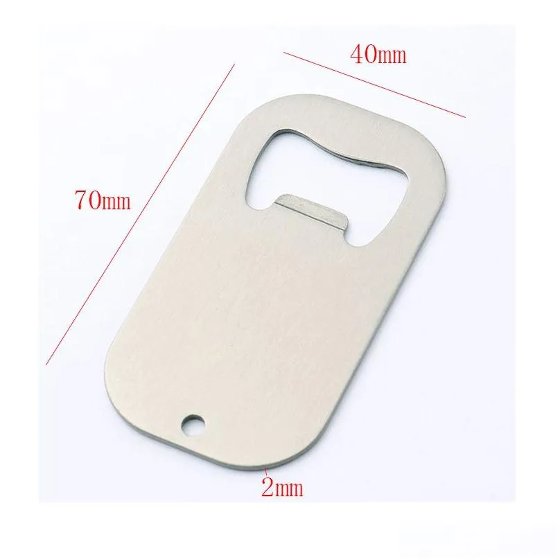 sublimation blank beer bottle opener heat transfer metal dog tag corkscrew diy creative gift