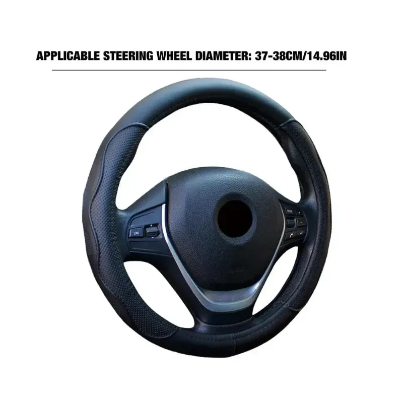 Steering Wheel Covers Car Cover Breathable Anti Slip Fiber Leather Suitable For 37-38cm Auto Decoration Styling