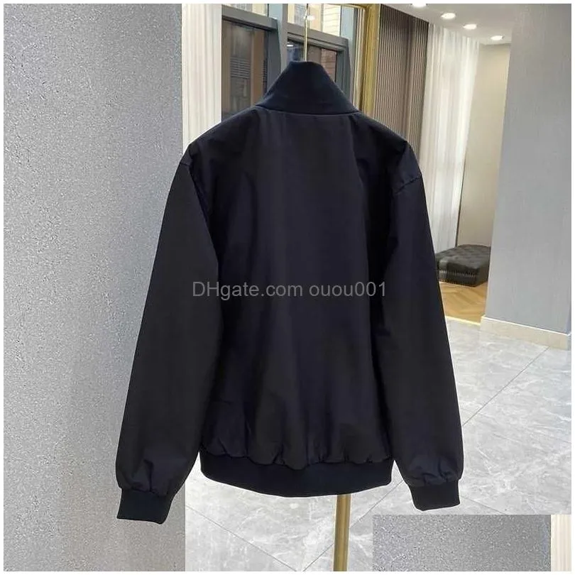 Outdoor Jackets&Hoodies Prad Mens Jacket Windbreaker Thin Coats With Letters Inverted Triangle Men Women Waterproof Coat Spring Autumn Dhkg2