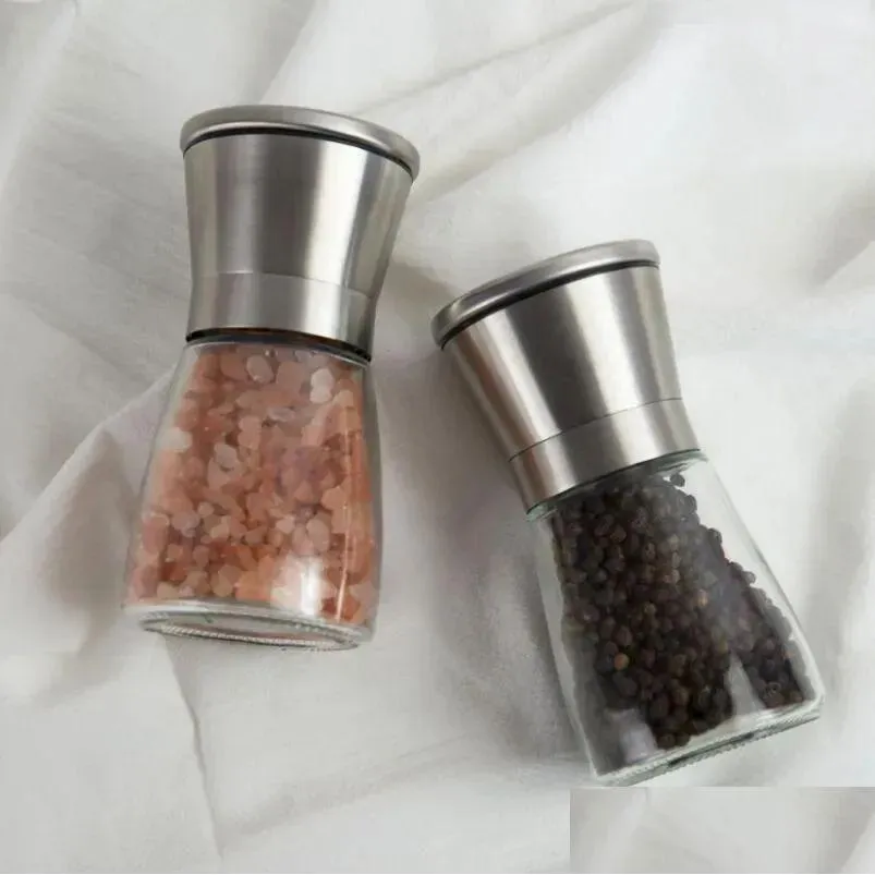 Mills Manual Pepper Salt One-Handed Grinder Stainless Steel Sauce Grinders Drop Delivery Home Garden Kitchen, Dining Bar Kitchen Tools Dhfmx