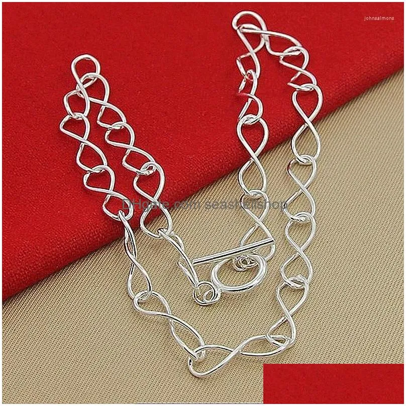 Chains High Quality 925 Sterling Sier Necklaces Simple Twisted 8 Shape Heart Chain For Wedding Engagement Trendy Jewelry Drop Deliver Dhdli