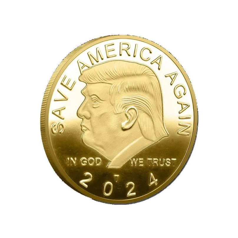 trump 2024 coin commemorative craft the tour save america again metal badge gold silver