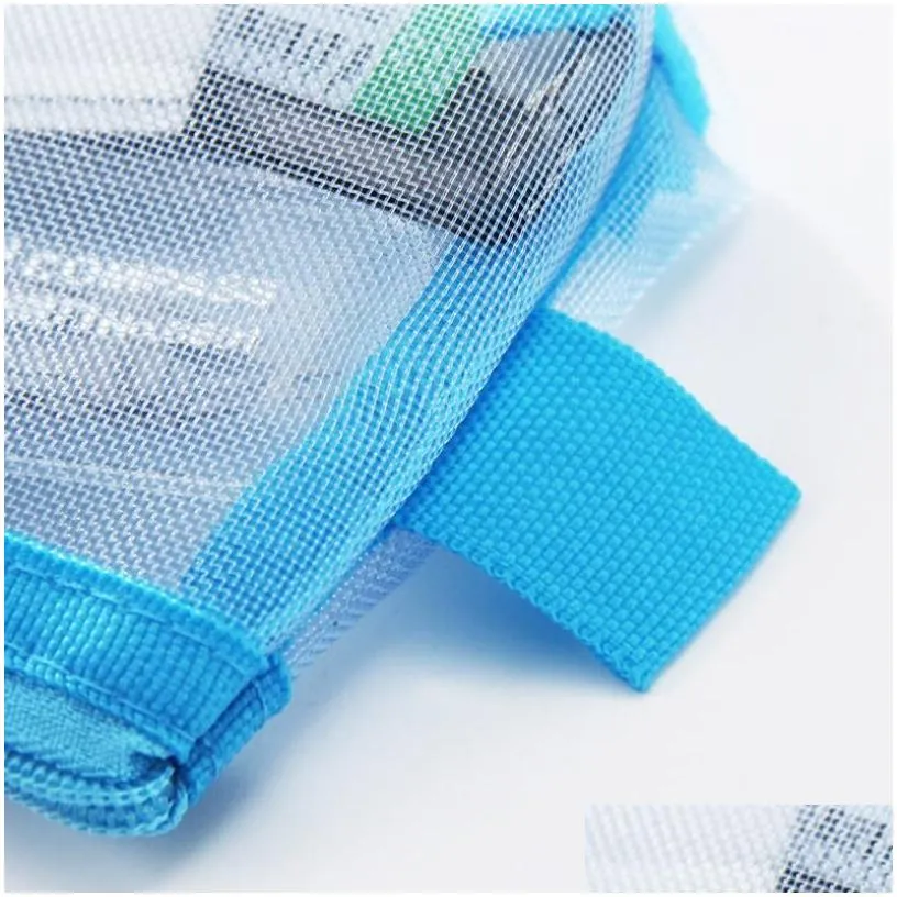 Pencil Bags Wholesale Simple Transparent Mesh Office Student Pencils Cases Nylon School Supplies Pen Box Drop Delivery Business Indust Dhgto