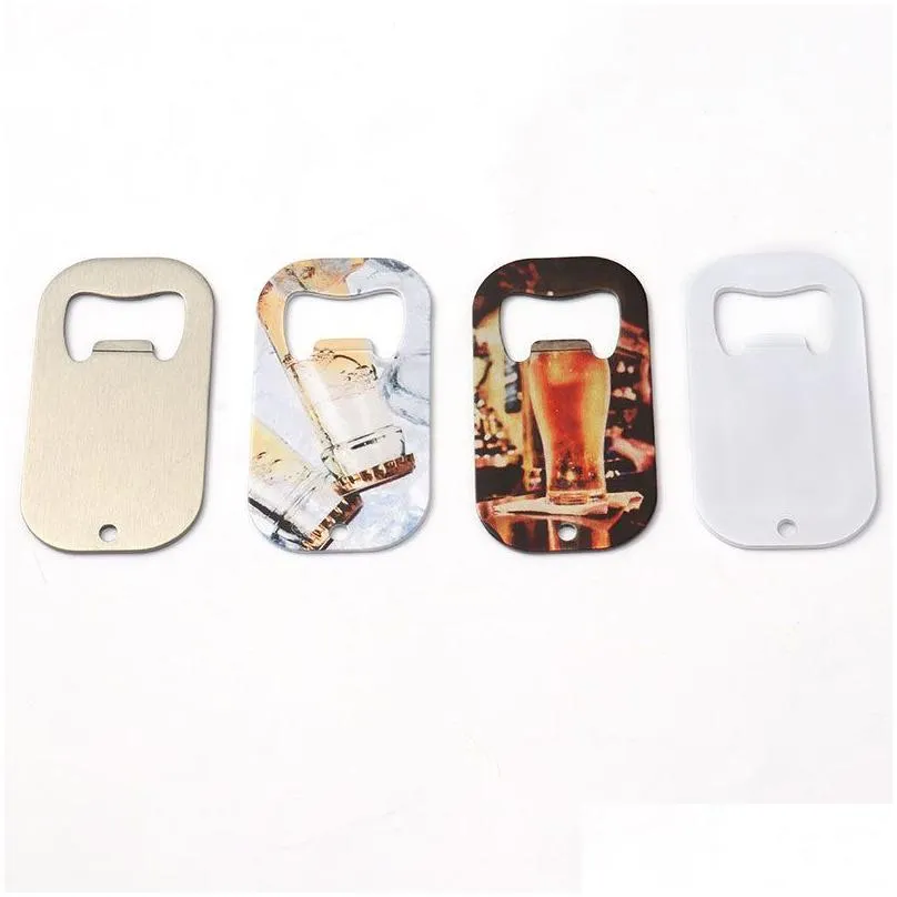 sublimation blank beer bottle opener heat transfer metal dog tag corkscrew diy creative gift