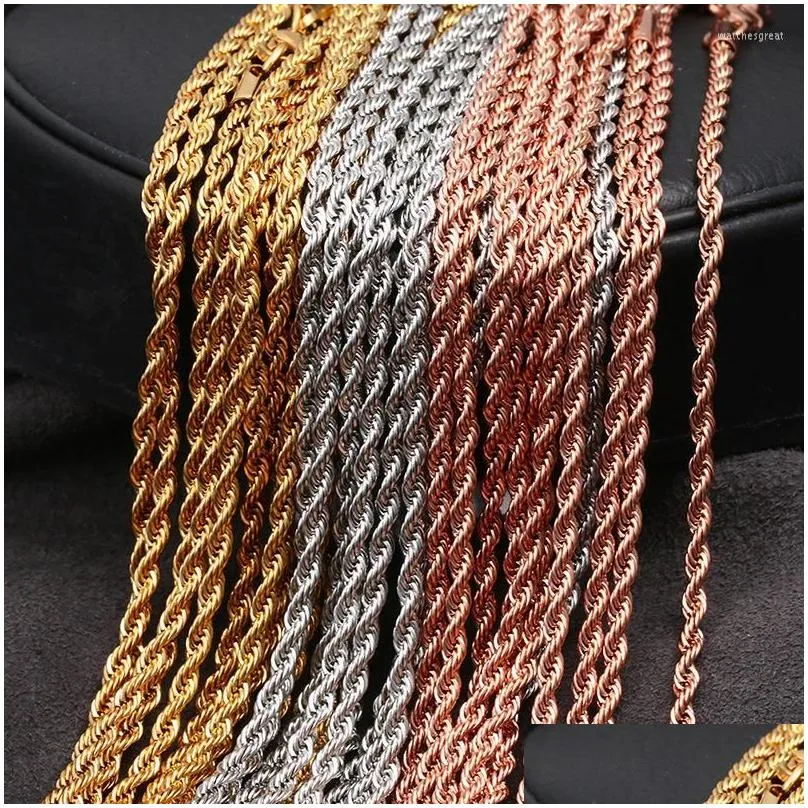 Chains M Stainless Steel Twist Singapore Bk For Jewelry Making Gold/Rose Gold/Sier Color Metal Chain Wholesale Drop Delivery Dhpzd