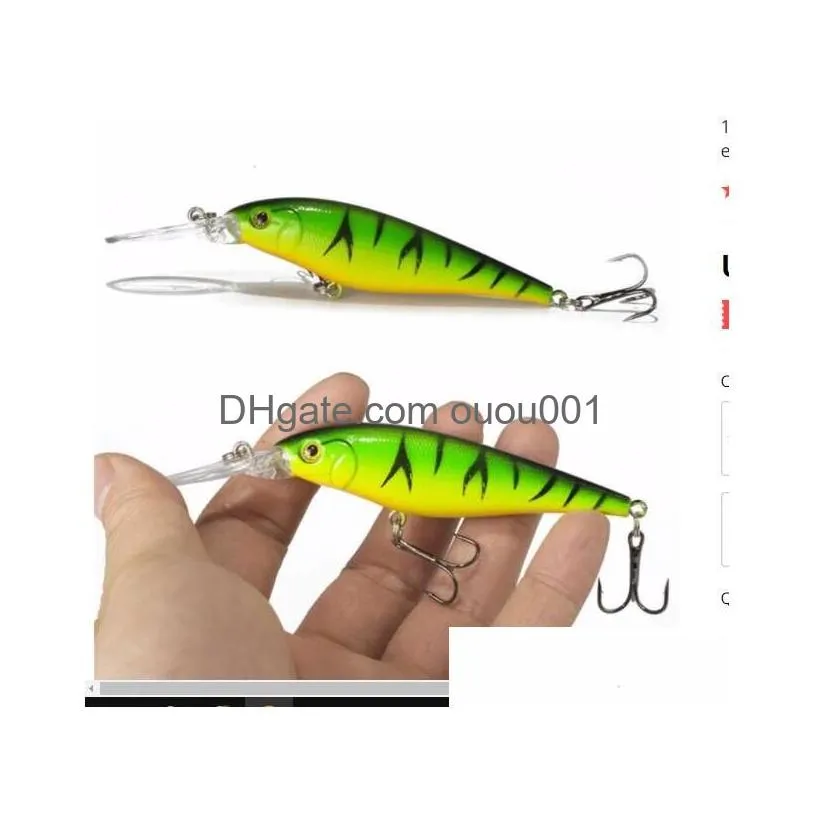 Baits & Lures 1Pcs Colorf Stripe Pattern 11Cm 10.5G Hard Bait Minnow Streak Fishing Bass  Water Hook Diving Perch Wobbler Fish Dr Dhgkm