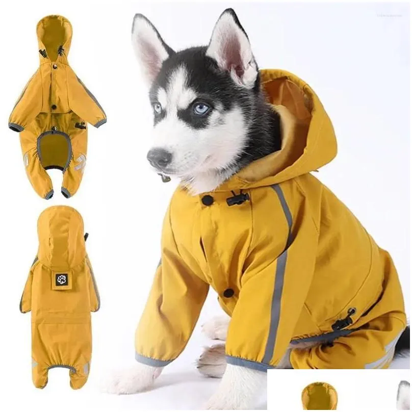 Dog Apparel Waterproof Clothes For Small Dogs Pet Rain Coats Puppy Raincoat Reflective Strip Yorkie Chihuahua Pr J3Z4 Drop Delivery Otv9T