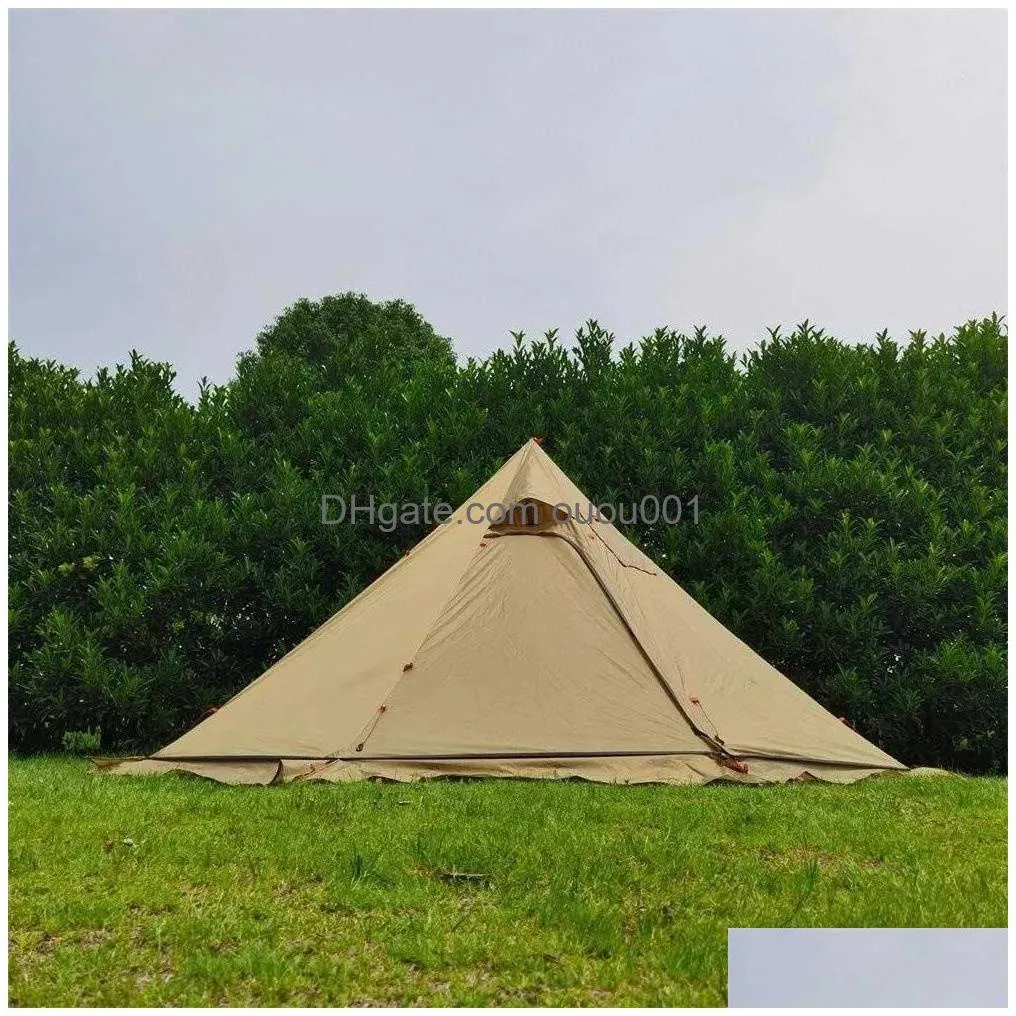 Tents And Shelters Iron Wall Chimney Tent 7-Sided 2-Chamber Single Shelter Inner Mesh For Adventurers Hiking Cam 3 Season Hkd230630 Dr Dhmwh