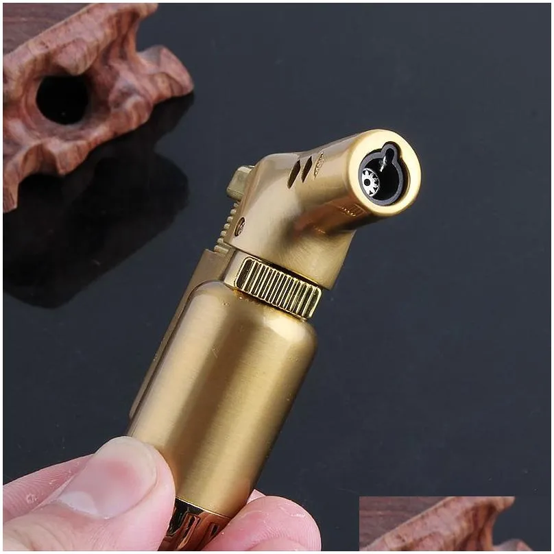 Kitchen Lighters All Metal Lighter Single Torch Pipe Smoking  Flame Lighteres Bend Side Direction Drop Delivery Home Garden Kitchen Dhrpz