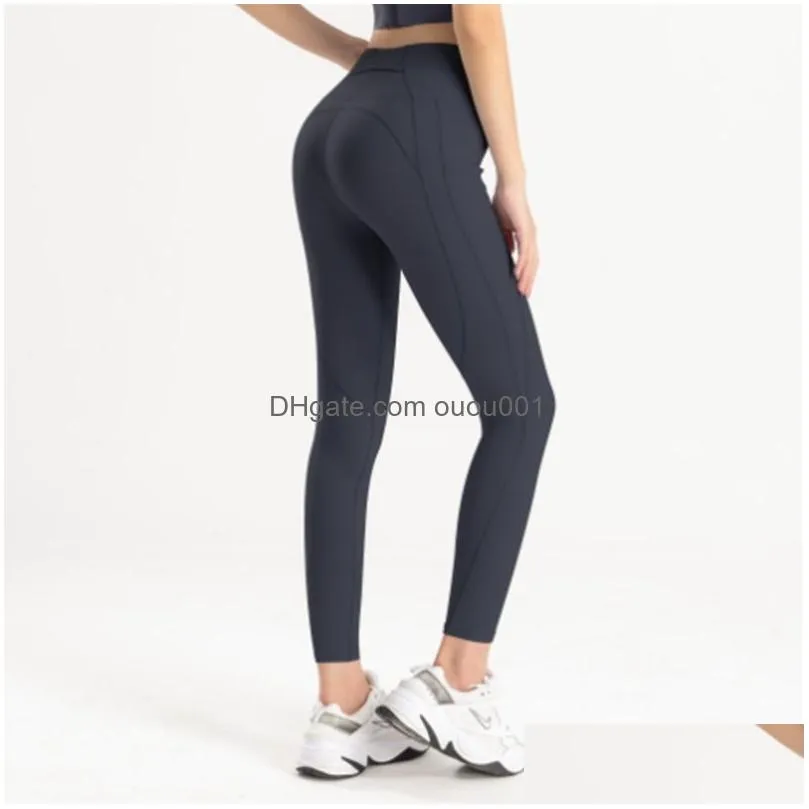 Yoga Outfit 2022 New Align Lu-07 Lu Womens Leggings High Waist Sports Hip Lift Elastic Fitness Wear Drop Delivery Outdoors Supplies Dhzc1