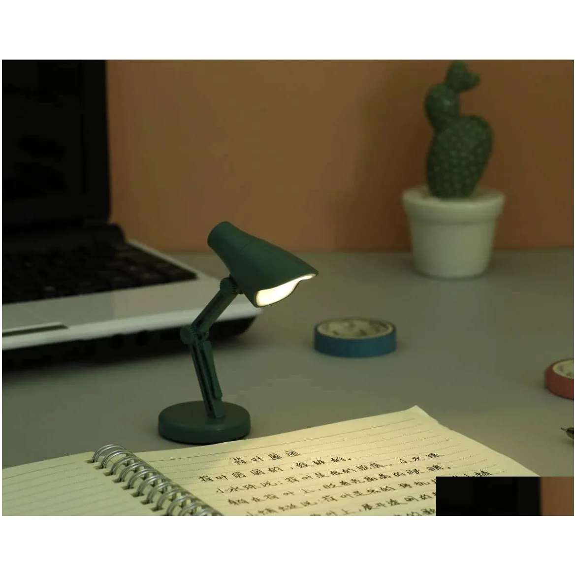 Novelty Items Led Mini Table Lamp Foldable Night Reading Book Lamps For Home Decor Room Computer Lights Eye Protections Study Travel D Dh6U5