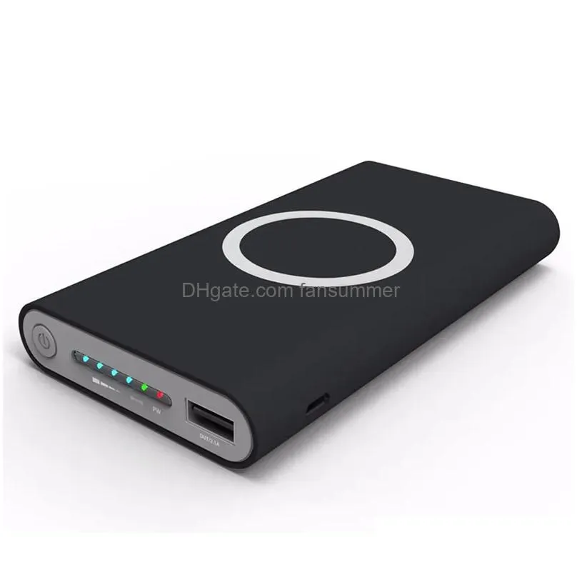 Cell Phone Power Banks 10000Mah Wireless  Bank External Battery Quick Charge Chargers Powerbank Portable Mobile Powers Drop Del Dhgnz