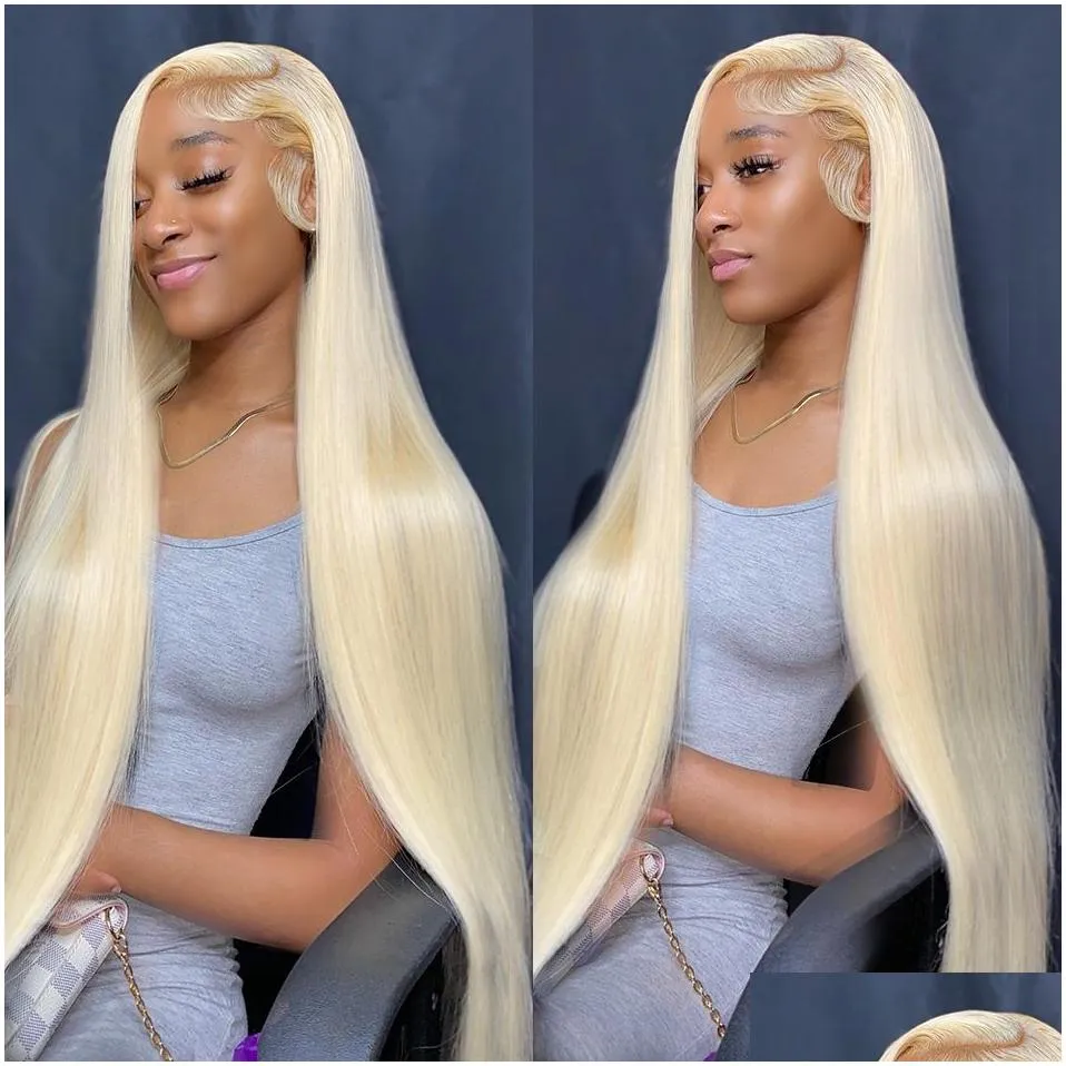 Synthetic Wigs 200Density 613 Hd Lace Frontal Wig 13X4 Straight Front Human Hair For Black Women Long Cosplay Preplucked Drop Deliver Dhvjl