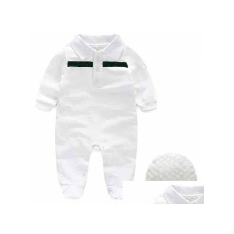 Rompers Design Kids Clothes Cotton Baby Boys Girls Toddler Length Sleeve One-Piece Jumpsuits Summer Infant Onesies Addhat Drop Deliver Dhobp