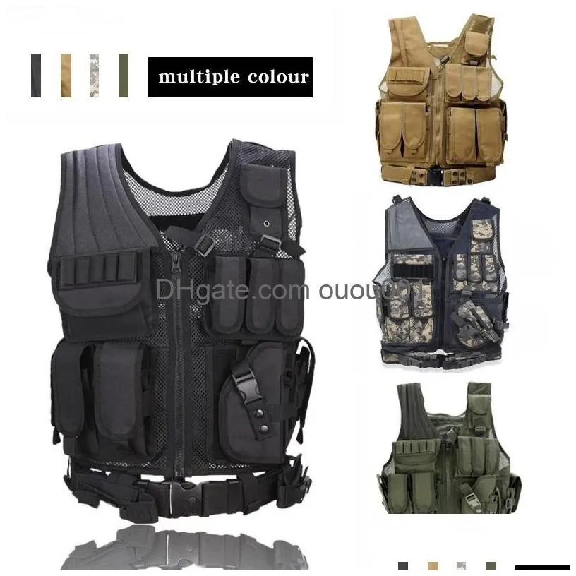 Tactical Vests Grid Vest Real-Life Field Cs Game Protection 600D Nylon Outdoor Expansion Pf Drop Delivery Gear Clothing Dhsvl