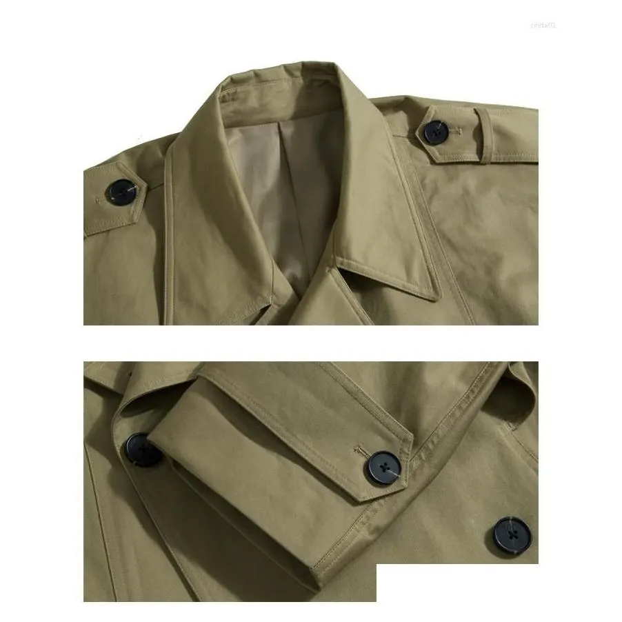 Women`S Trench Coats Womens Khaki Coat Casual Long Outerwear Loose Clothes For Lady With Belt Spring Autumn High Quality Army Drop Del Dhkps