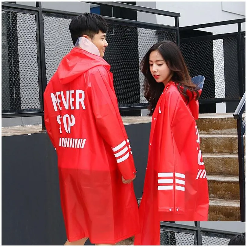 Women`S Raincoats Womens 3 Colors Mens Letters Jersey Style Coat Long Adt Male And Female Oxford Cloth Bicycle Electric Car Raincoat D Dhr9K