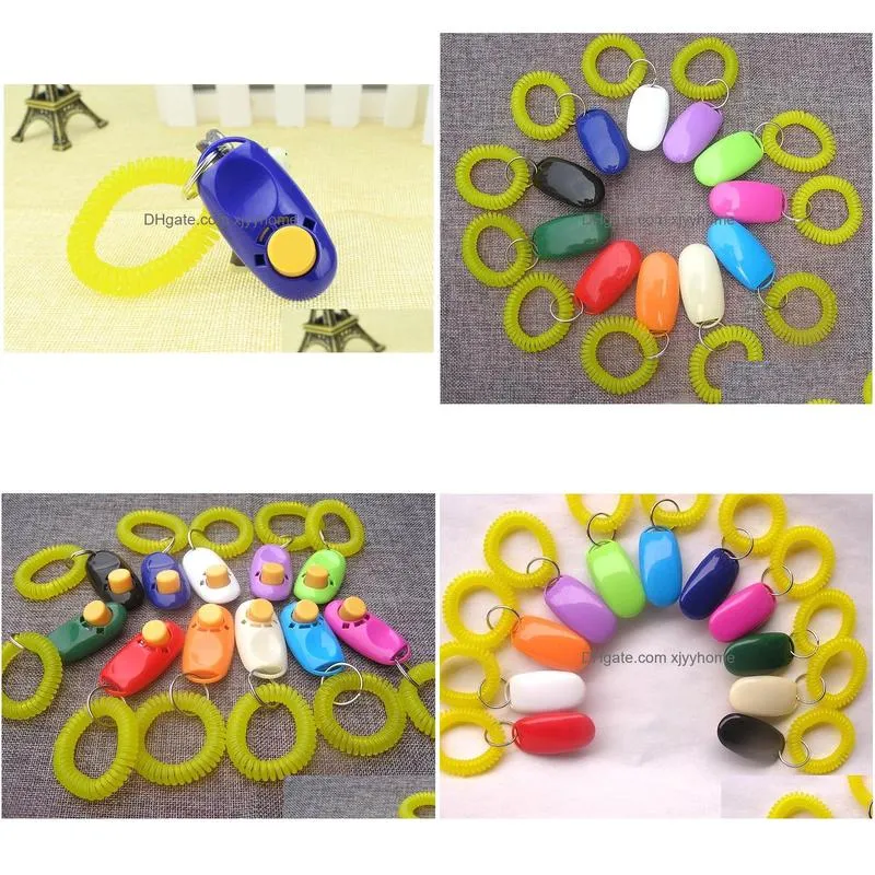 Dog Training & Obedience Button Clicker Pet Sound Trainer With Wrist Band Aid Guide Pets Click Tool Dogs Supplies 11 Colors Drop Deliv Dhlbt