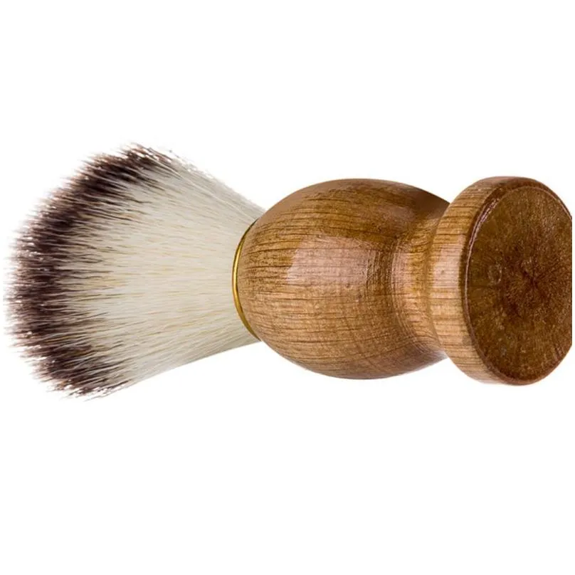 wooden handle nylon face brushes mens facial beard cleaning brush household beauty clean tools 11cm