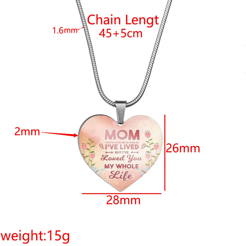 Chains Letter Mom Heart-Shaped To My Pendant Necklace Product Mothers Day Gift Loving Mother Drop Delivery Otwp6