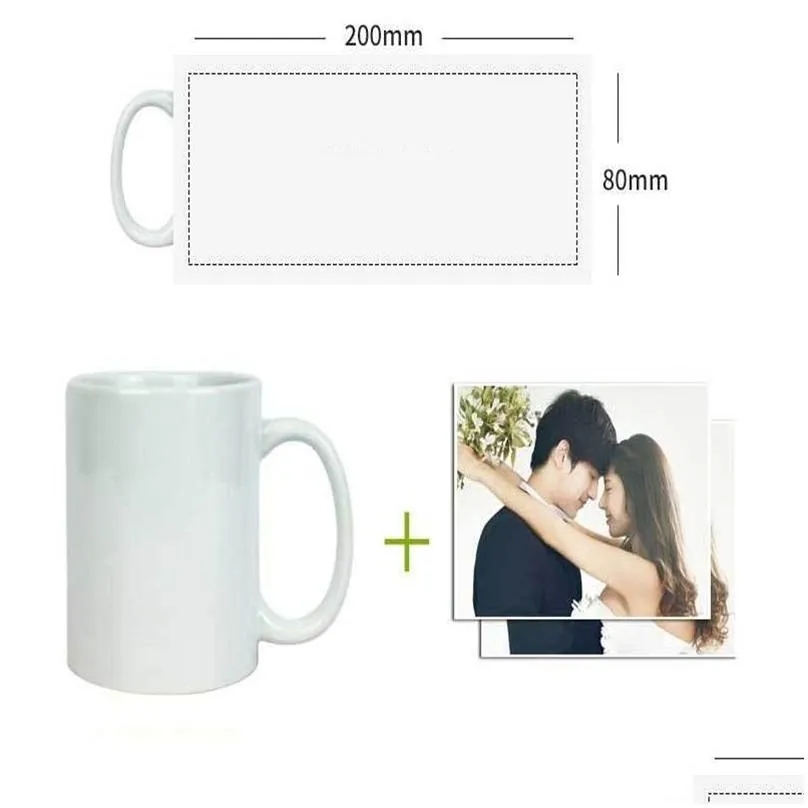 Mugs 11Oz Sublimation Coating Cup Diy Blank Mug Drop Delivery Home Garden Kitchen, Dining Bar Drinkware Dhbmf