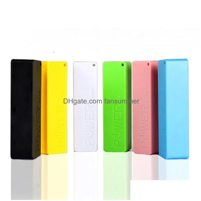 Cell Phone Power Banks 2600Mah Portable Per Usb External Backup Battery  Emergency Travel Mini Mobile Powers 6 Colors Drop Deli Dhy2E