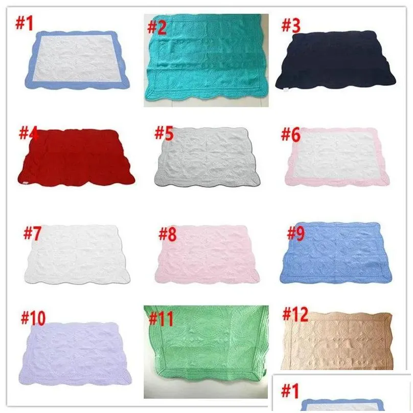 Blanket 23 Colors Ins Baby Toddler Pure Cotton Embroidered Infant Ruffle Quilt Ddling Breathable Air Conditioning Drop Delivery Home G Dhqtu