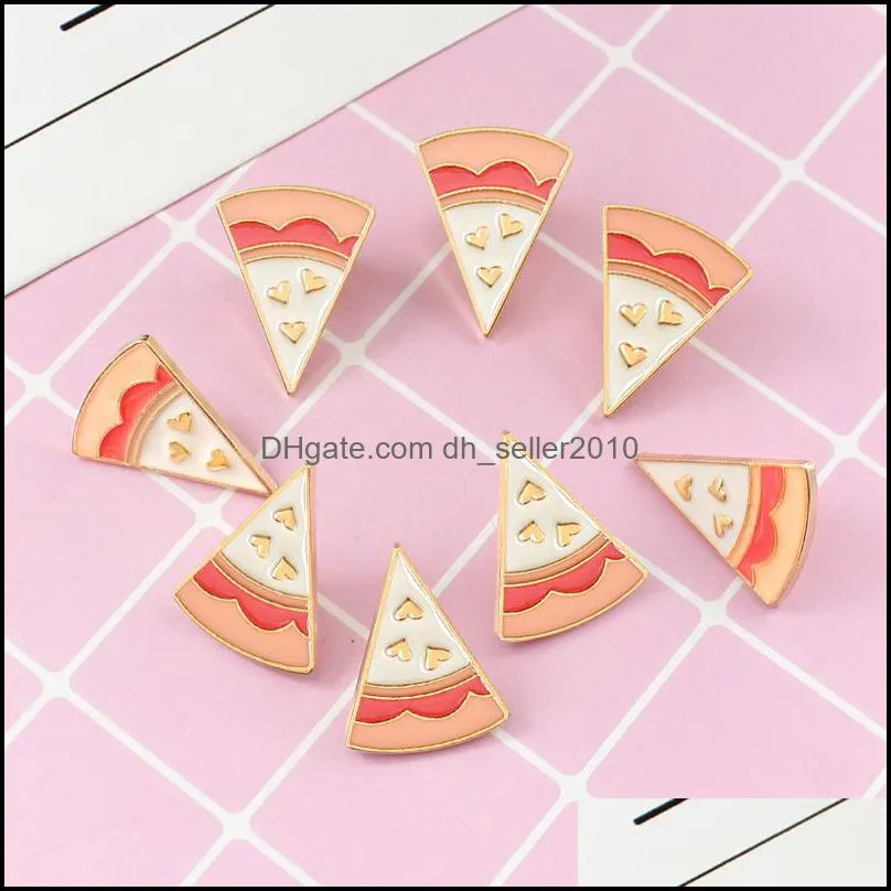 Pins, Brooches Piece Of Pizza Delicious White Love Personality Creative Badge Ornament Special Enamel Cartoon Lapel Denim Pins 1133 T Dhvmo