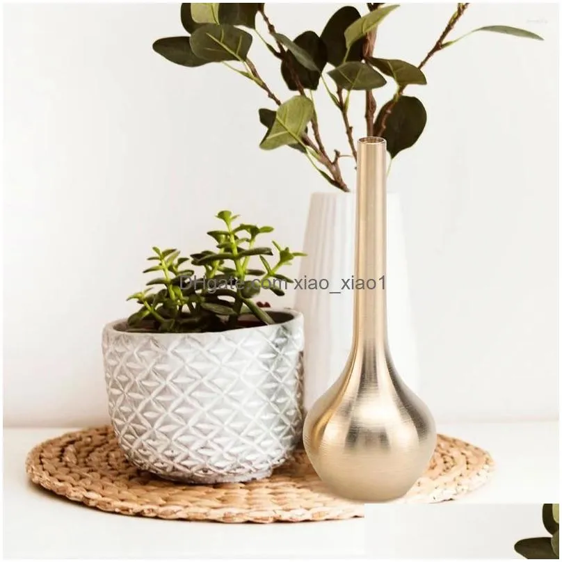 vases 4pcs miniature copper vase flower bud table floral for home decor living room centerpieces