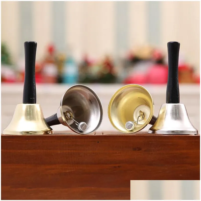 christmas hand bell portable santa claus rattles party xmas decorations wooden handle bells props