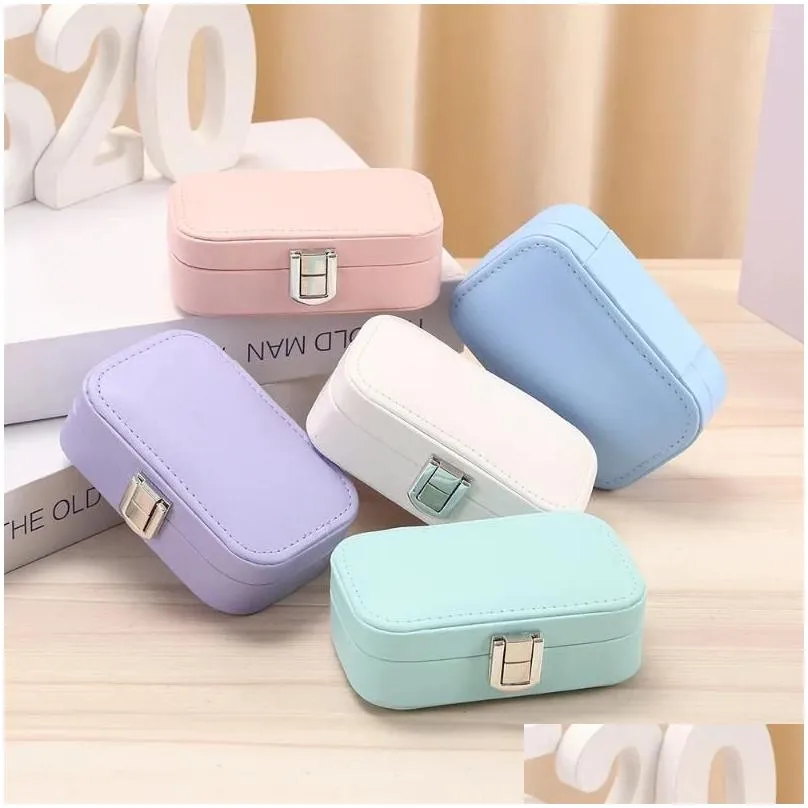 Jewelry Pouches, Bags Pouches Organizer Display Travel Case Portable Locket Necklace Box Pu Leather Storage Earring Ring Drop Delivery Dhy9C