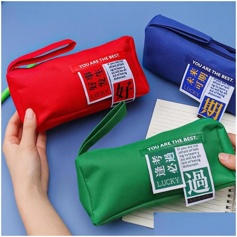 Pencil Bags Wholesale 4Color Capacity Case Kawaii Pencilcase School Pen Supplies Bag Box Pencils Pouch Stationery Kids Drop Delivery O Dhauw