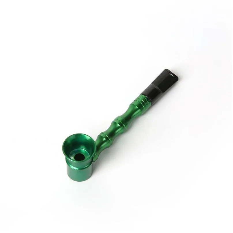 metal smoking pipe press spring straight pipe household smoking accessories 6 colors